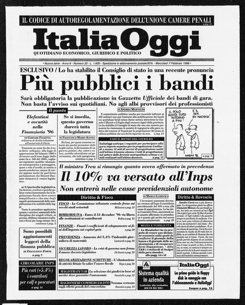 Italia oggi : quotidiano di economia finanza e politica